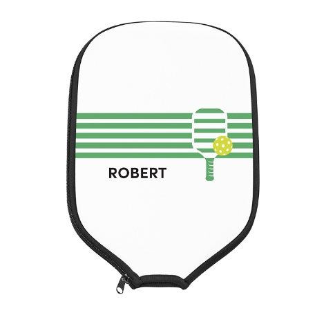 Bold Lines Pickleball Paddle Cover - White