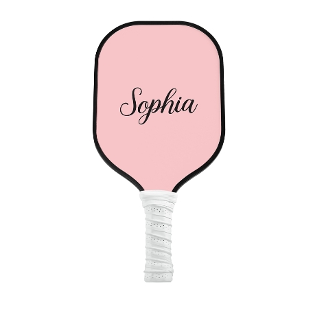 Classic Name Pickleball Paddle-White-Pink-Script