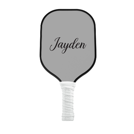 Classic Name Pickleball Paddle-White-Gray-Script