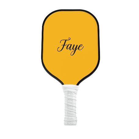 Classic Name Pickleball Paddle-White-Yellow-Script