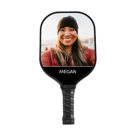 Color Name with Photo Pickleball Paddle-Black-Black