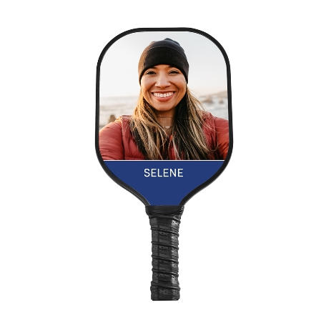 Color Name with Photo Pickleball Paddle-Black-Blue