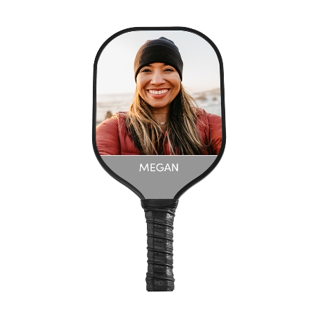 Color Name with Photo Pickleball Paddle-Black-Gray