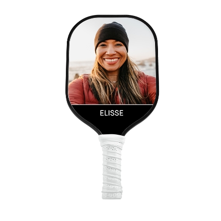 Color Name with Photo Pickleball Paddle-White-Black