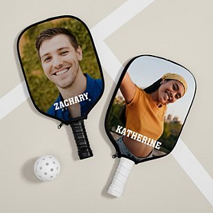 Custom Photo with Bold Name Pickleball Paddle Cover