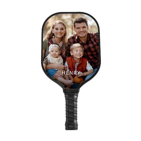 Fun Photo with Name Pickleball Paddle - Black