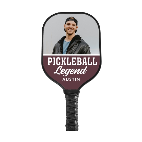 Legend Photo Pickleball Paddle - Black - Burgundy
