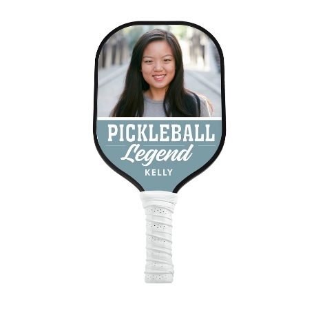 Legend Photo Pickleball Paddle - White - Aqua