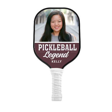 Legend Photo Pickleball Paddle - White - Burgundy