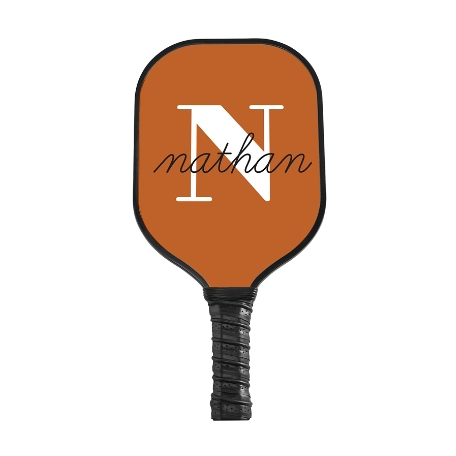Modern Initial and Name Pickleball Paddle - Black - Brown
