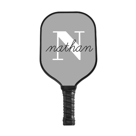 Modern Initial and Name Pickleball Paddle - Black - Gray