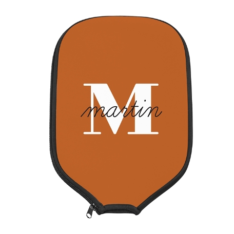 Modern Initial and Name Pickleball Paddle Cover - Brown