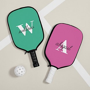Modern Initial and Name Pickleball Paddle Cover