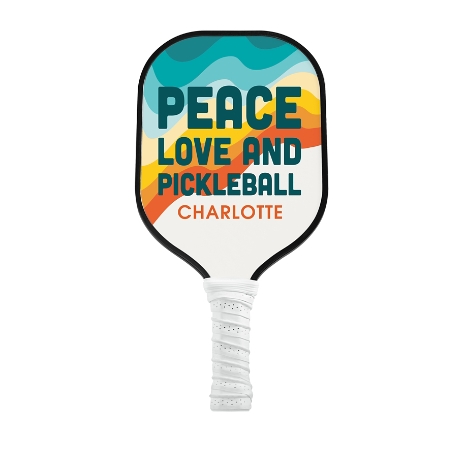 Peace Love Pickleball Paddle - White