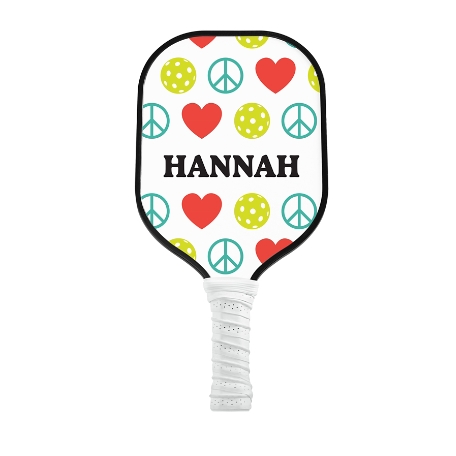 Peace Sign Pickleball Paddle - White