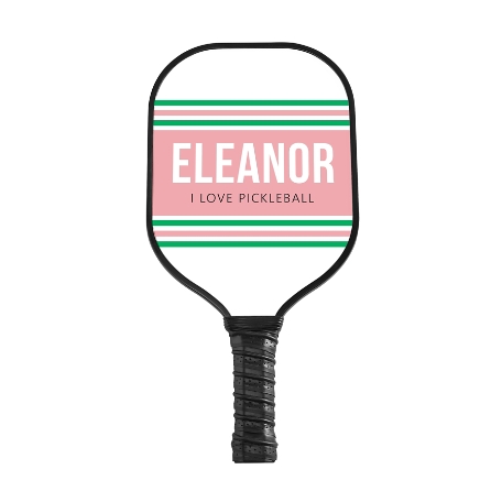 Preppy Stripes Pickleball Paddle - Black - Pink