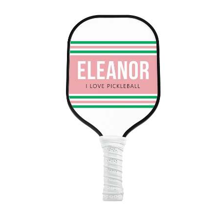 Preppy Stripes Pickleball Paddle - White - Pink