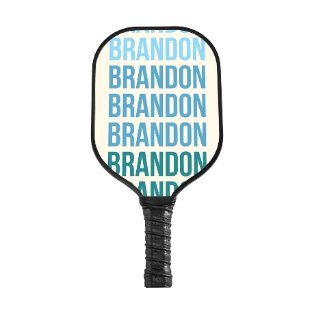 Repeating Name Pickleball Paddle - Black - Blue