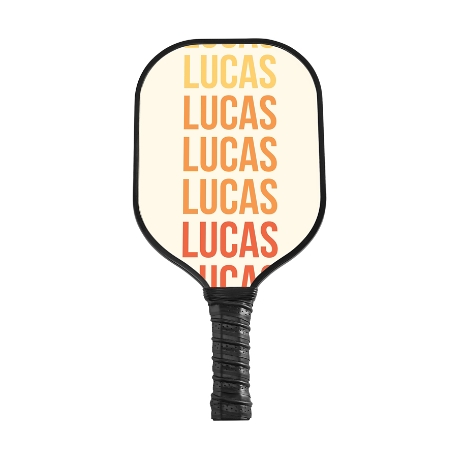 Repeating Name Pickleball Paddle - Black - Orange