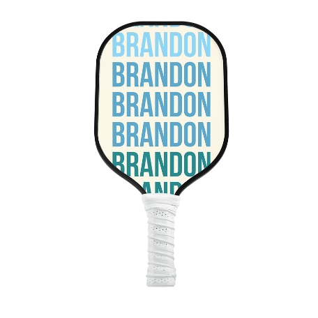 Repeating Name Pickleball Paddle - White - Blue