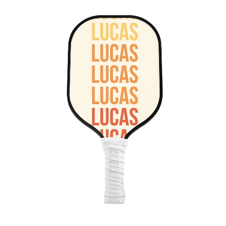 Repeating Name Pickleball Paddle - White - Orange