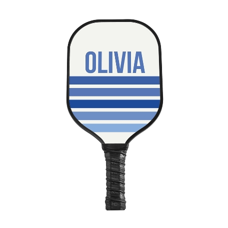 Retro Stripes Pickleball Paddle - Black - Blue