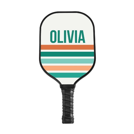 Retro Stripes Pickleball Paddle - Black - Green