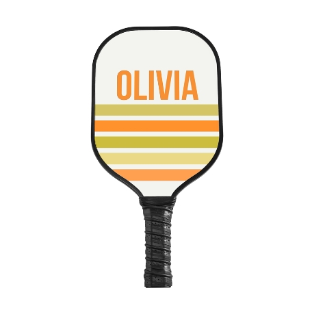 Retro Stripes Pickleball Paddle - Black - Orange