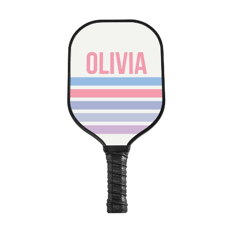 Retro Stripes Pickleball Paddle - Black - Purple