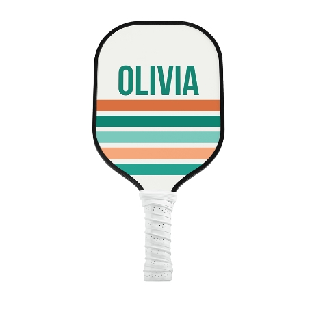 Retro Stripes Pickleball Paddle - White - Green