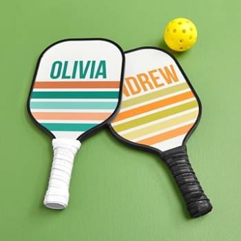 Retro Stripes Pickleball Paddle