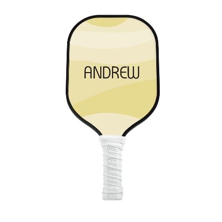 Retro Waves Pickleball Paddle - White - Yellow