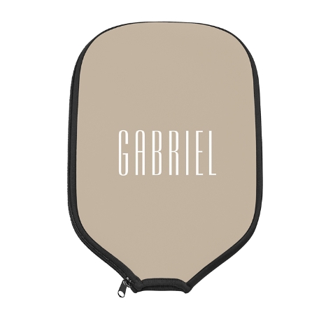 Simple Name Pickleball Paddle Cover - Tan