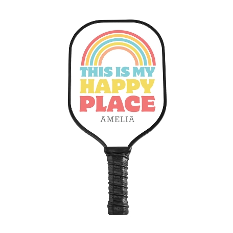 This Is My Happy Place Pickleball Paddle - Black