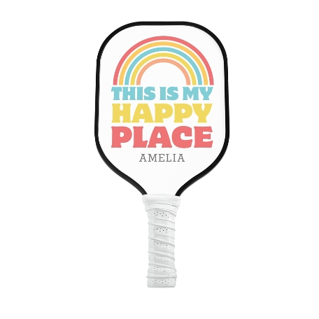 This Is My Happy Place Pickleball Paddle - White