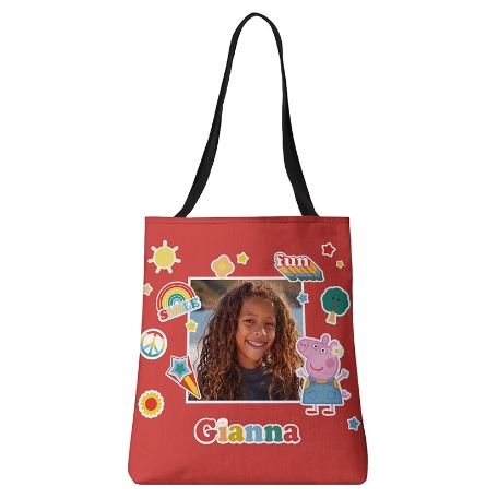 Peppa Pig Fun Photo Tote Bag-Red