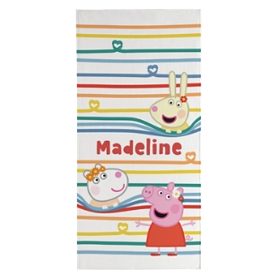 Peppa Pig Stripes and Hearts Beach Towel - Standard