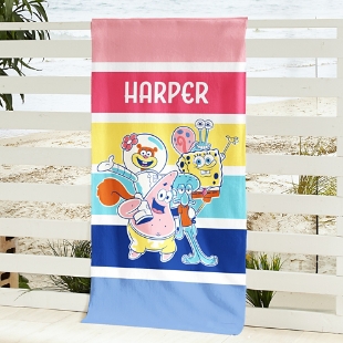 SpongeBob™ SquarePants Rainbow Stripes Beach Towel - Standard