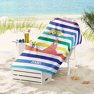 SpongeBob™ SquarePants & Patrick Star™ Rainbow Stripes Beach Towel-Standard