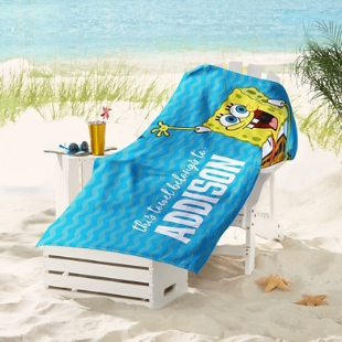Wavy Ocean SpongeBob™ SquarePants Beach Towel-Standard