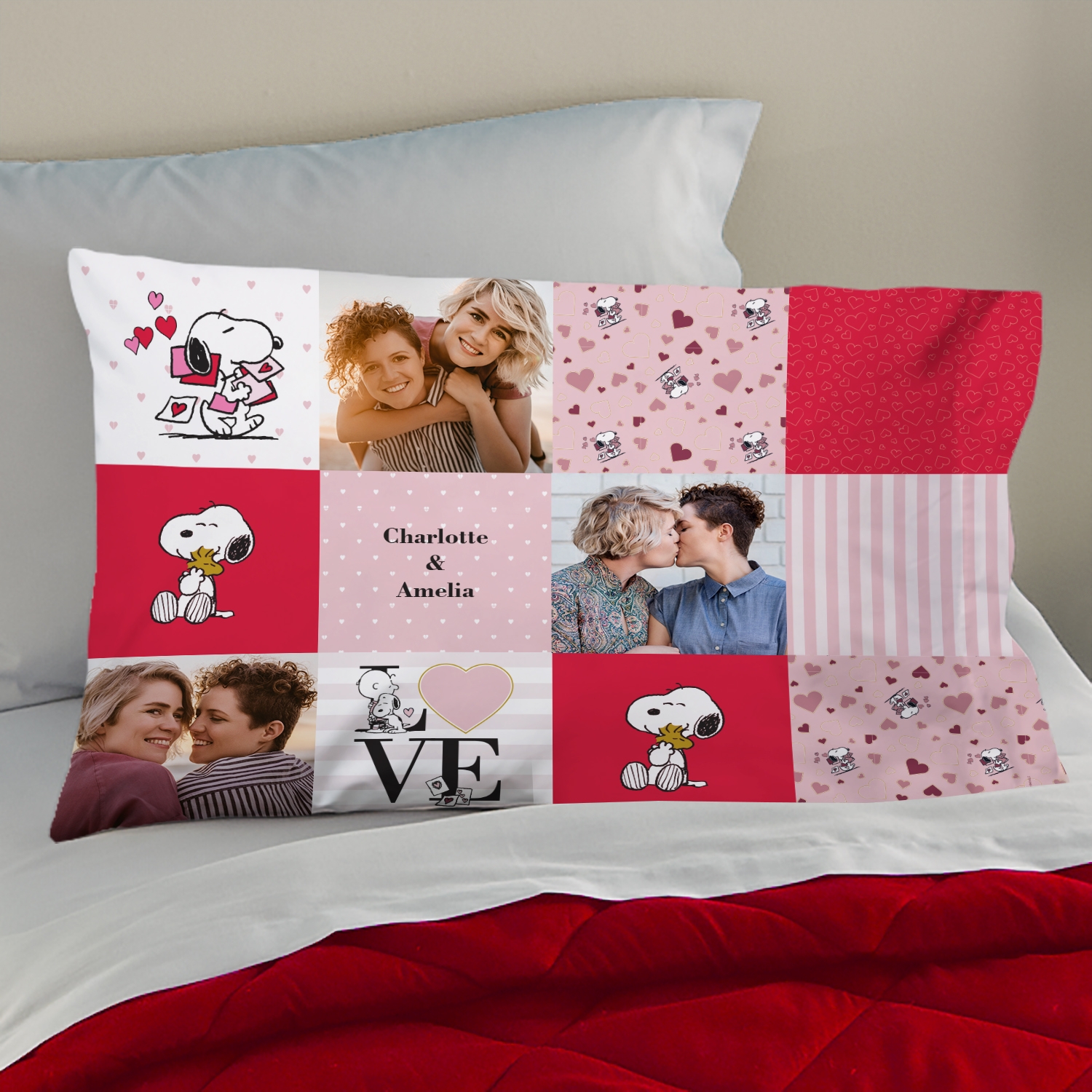 PEANUTS® Patchwork Photo Pillowcase