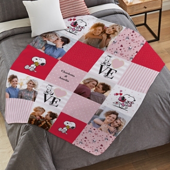 PEANUTS® Patchwork Photo Plush Blanket