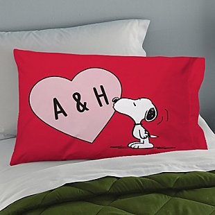 PEANUTS® Valentine's Snoopy™ Heart Initials Pillowcase