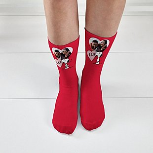 PEANUTS® Valentine's Snoopy™ Heart Initials Photo Socks