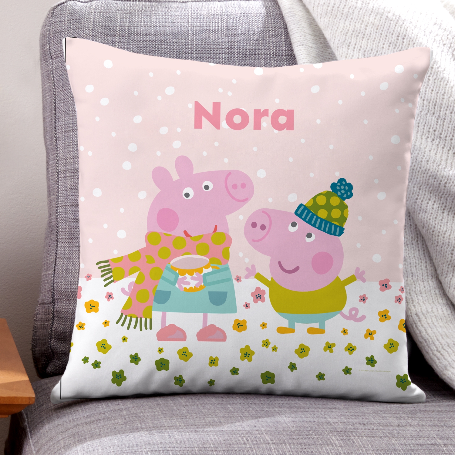 Peppa Pig Winter Fun Throw Pillow