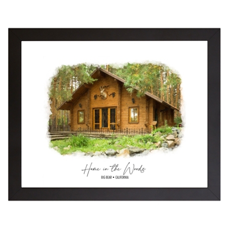 Painterly House Portrait - Framed - 18x24 - Landscape