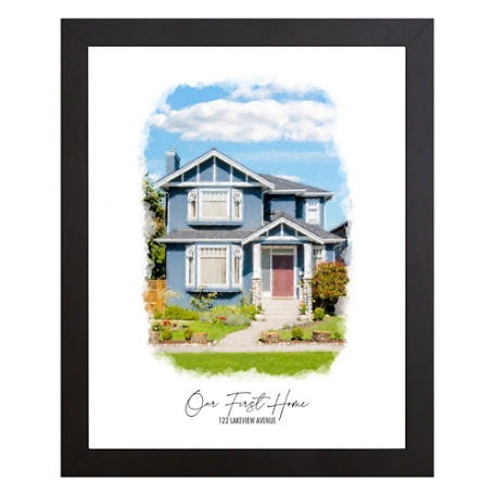 Painterly House Portrait - Framed - 11x14 - Portrait