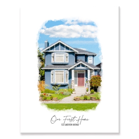 Painterly House Portrait - Unframed - 16x20 - Portrait
