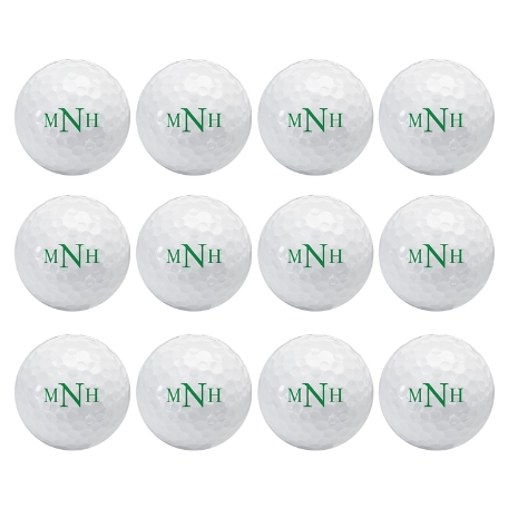 Personalized Golf Balls - 3 Letter Monogram - Set of 12