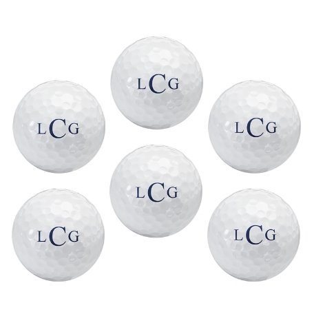 Personalized Golf Ball Sets - 3 Letter Monogram - Set of 6